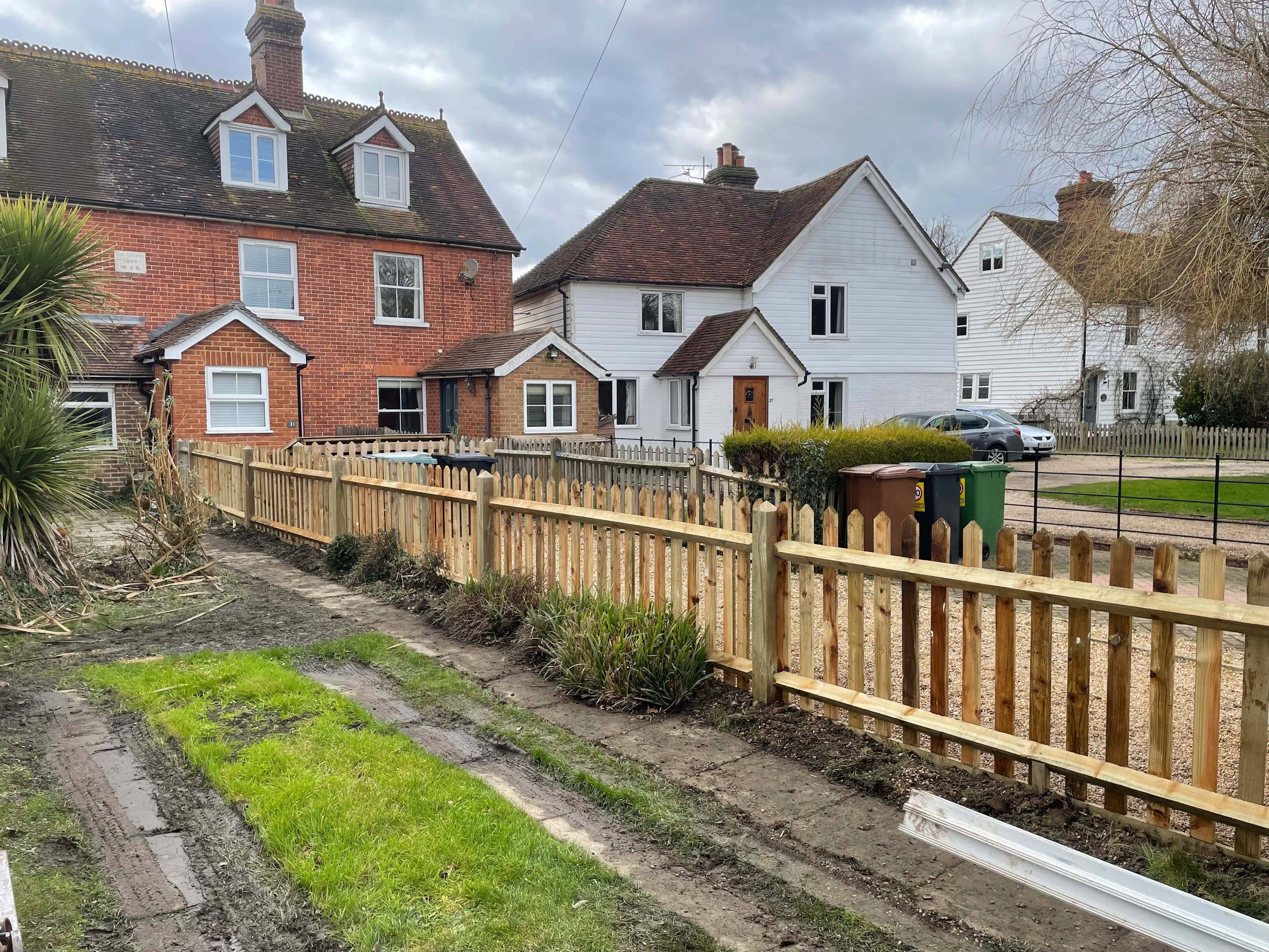 Josh on a picket fencing job.