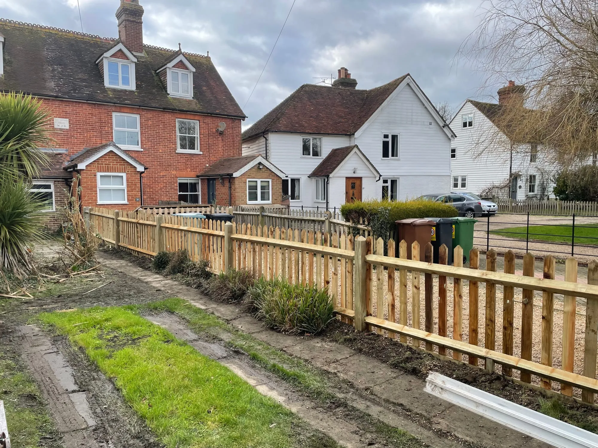 Picket fencing, a recent job in East Sussex.